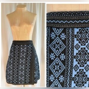 Krimson Klover Blue Nordic Merino Wool Aprés Ski Mini Skirt